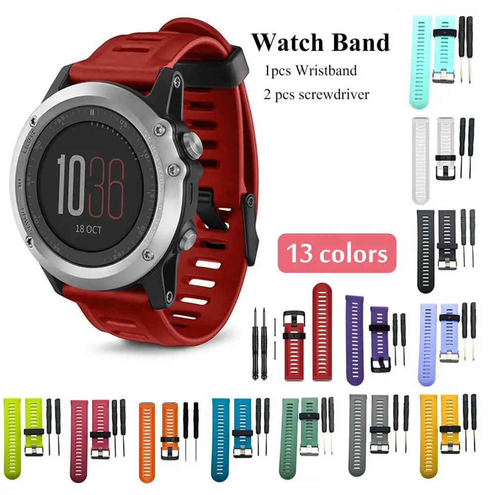 

Fashion Colorful Replaceable Silicone Wrist Strap Band for Garmin Fenix 3 Fenix 3HR Fenix 5X Smart Watch Replace Watch Band