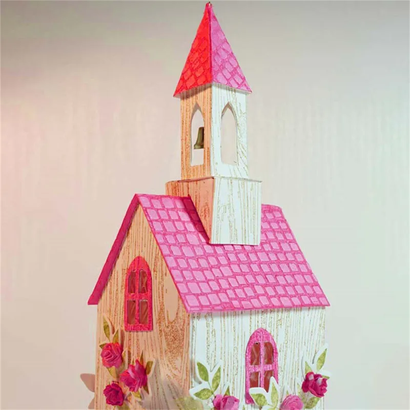 

DiyArts 4Pcs/lot 192*198mm Metal Cutting Dies New 2018 Architecture Church for Scrapbooking Craft Dies Metal Cutting Stencil