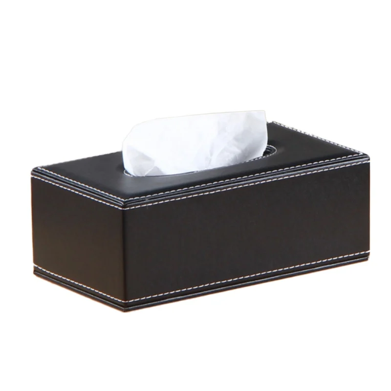 

PU Leather Rectangular Tissue Box Napkin Holder With Magnetic Bottom For Home Office Car Automotive Decoration Party Decor