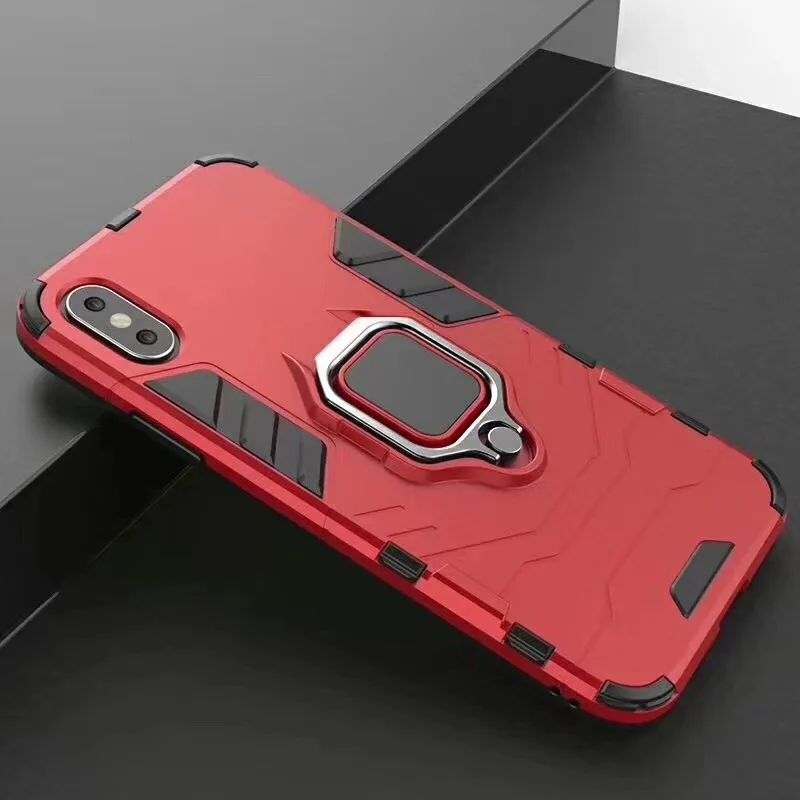 Защитный чехол для iPhone 11 Pro 7 8 6 6S Plus X XR XS силиконовая Противоударная задняя крышка на 6 6S 5s SE жесткое кольцо Coque Capa Fundas - Цвет: Red