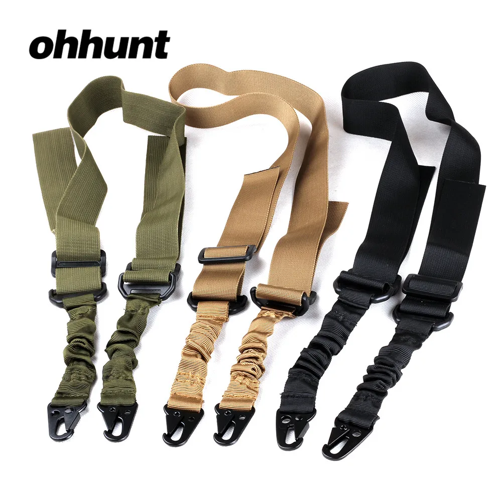 

ohhunt Nylon Multi-function Adjustable Two Point Tactical Rifle Gun Sling Hunting Gun Strap Outdoor Airsoft Mount Bungee System