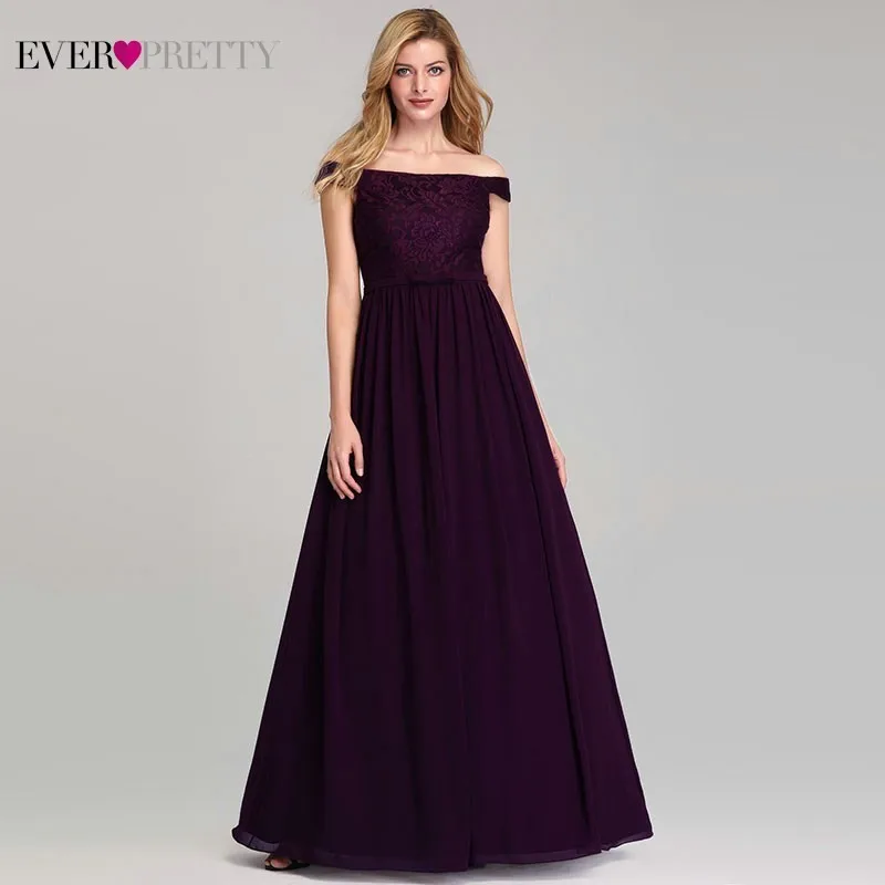 

Elegant Embroidery Lace Evening Dresses Ever Pretty EP07868DP A-Line Off The Shoulder Formal Party Dresses Robe De Soiree 2020
