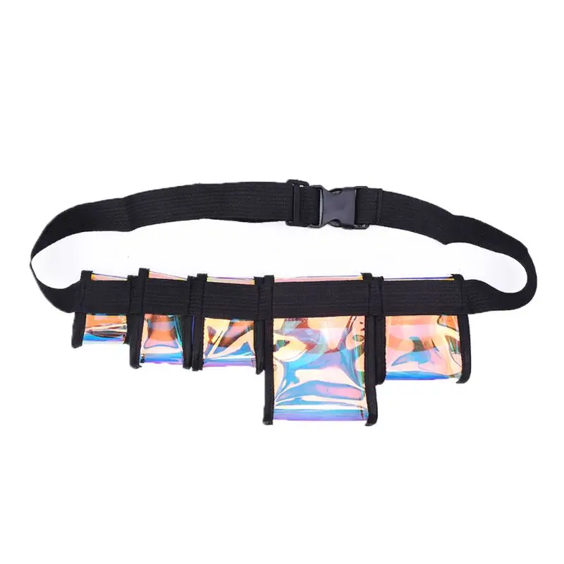 Fashion Unisex Transparent Waist Bags Fanny Pack Men Women Shoulder Chest Bag Multi-pocket Mini Holographic Belt Bum Bag