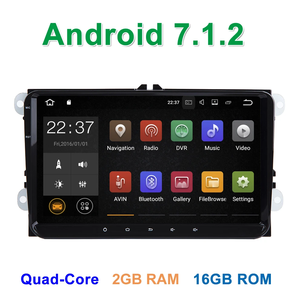 9 Android 7 1 2 car dvd radio font b multimedia b font player for vw