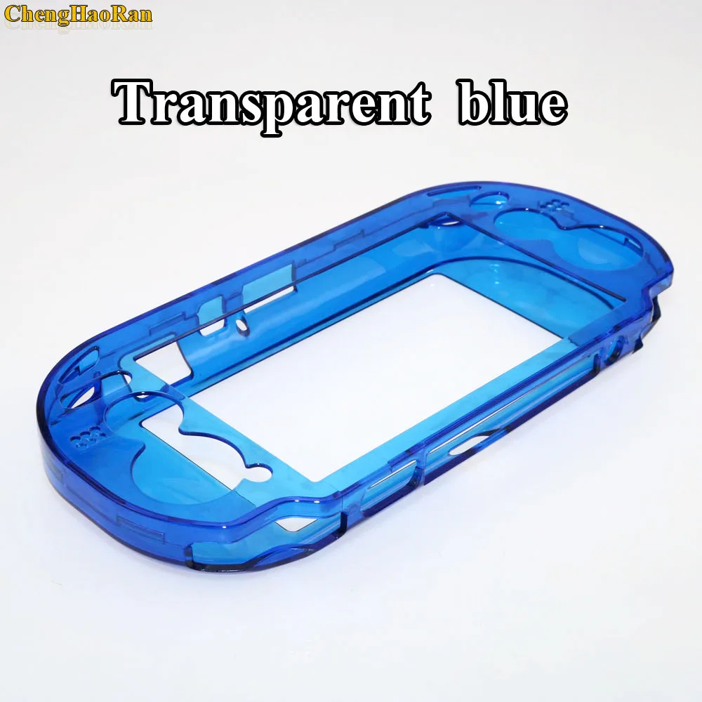 A transparent blue Прозрачный жесткий чехол, защитный чехол для sony playstation psv ita PS Vita psv 1000, кристальная защита всего тела - Цвет: A transparent blue