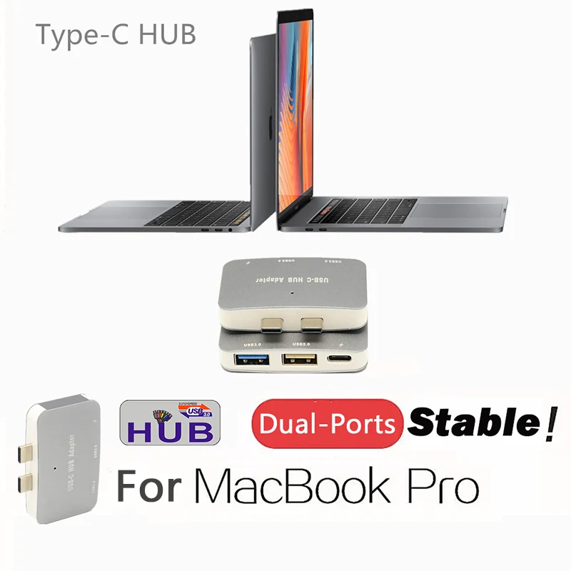 

New Double Type C Converter to USB 3.0 2.0 Type C PD Charging Adapter for Macbook Pro 13 15 Matebook Laptop Type-C USB HUB
