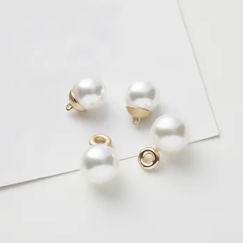 

SEA MEW 20 PCS Fashion Metal Alloy Gold Pearl Earrings Pendants Connectors DIY Accessories For Jewelry Making