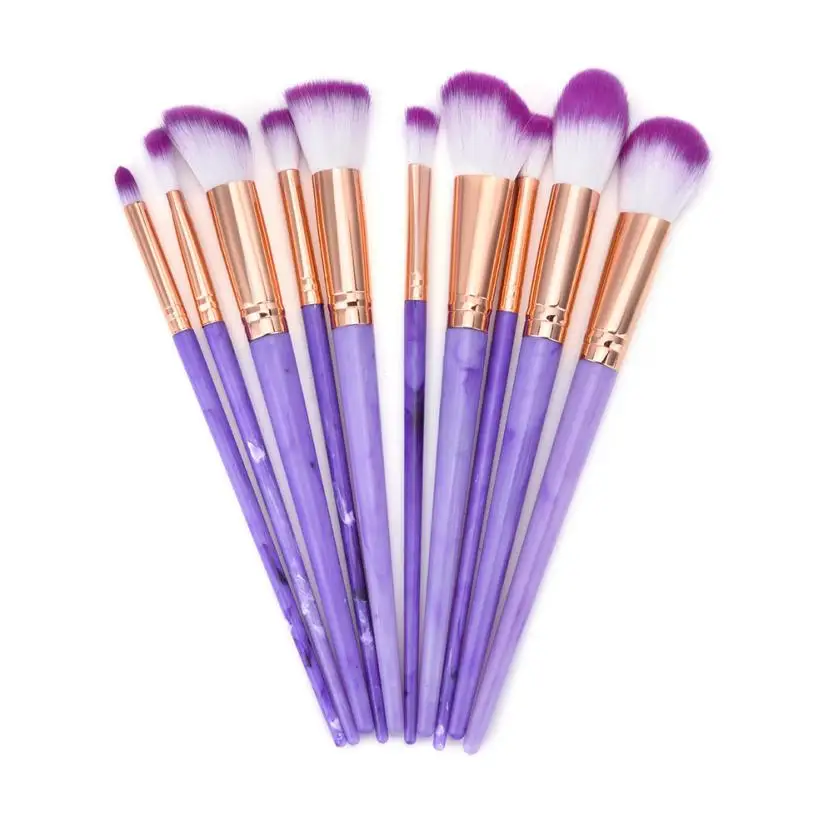 10PCS Makeup brushes set marble Make Up Foundation Eyebrow Eyeliner Blush Cosmetic Concealer Brushes 2U0629 | Красота и здоровье
