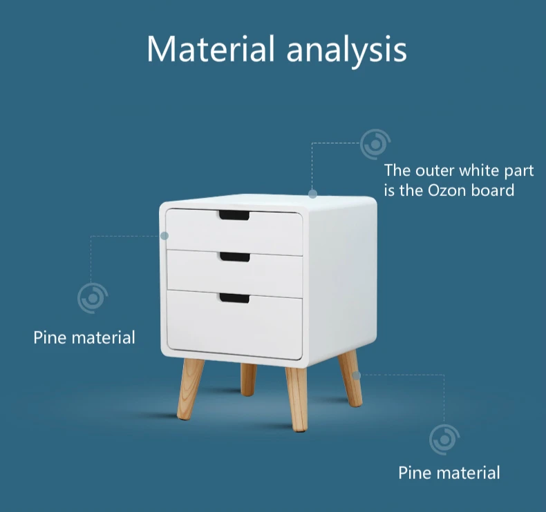 Бытовая прикроватная тумбочка, современный простой маленький деревянный шкаф, для хранения в спальню, три выдвижных ящика, многофункциональный угловой шкаф