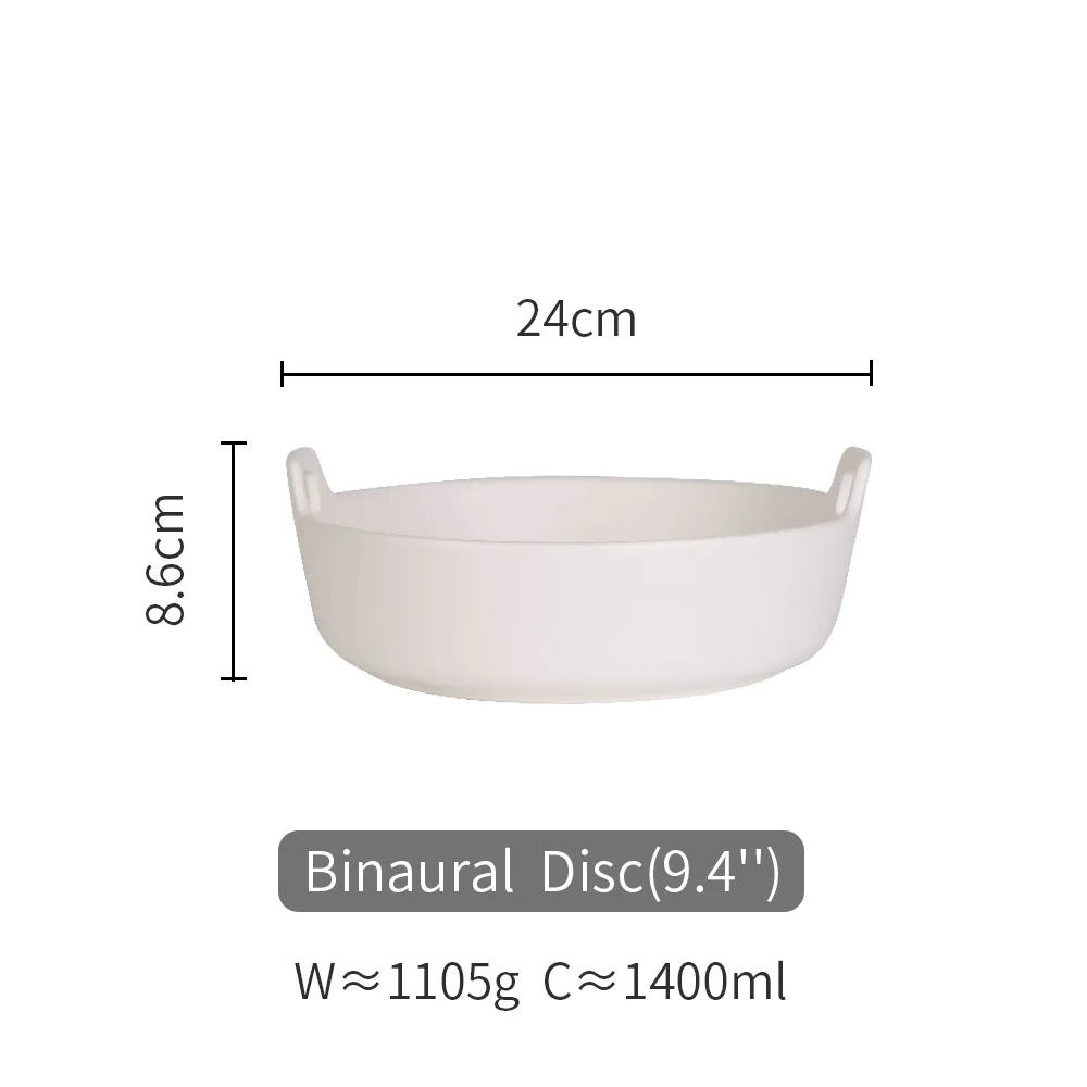 9 дюймов матовая керамика миска для супа для фруктового, овощного салата чаша для выпечки сервировочное блюдо посуда с - Color: White
