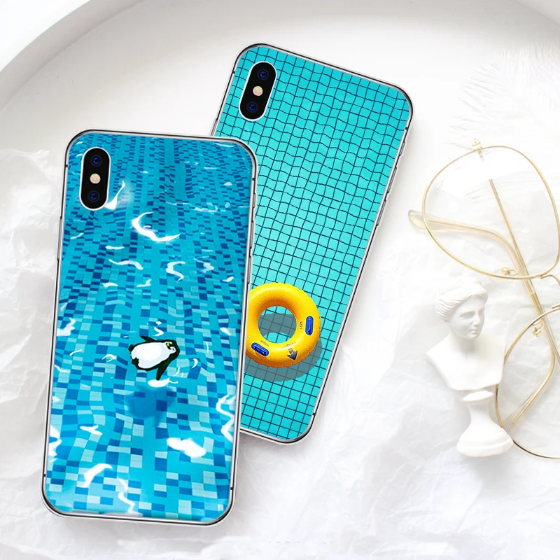 

Fashion Summer Element Phone Case Cover for iPhone X XS MAX XR 5 5S SE 6S 7 8 Plus Clear Capa Shell Silicone Phone Cover
