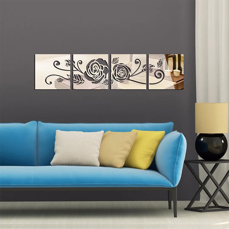 4 шт. акриловые декоративные зеркальные наклейки на стену|mirror wall|decorative wall mirrorsmirror