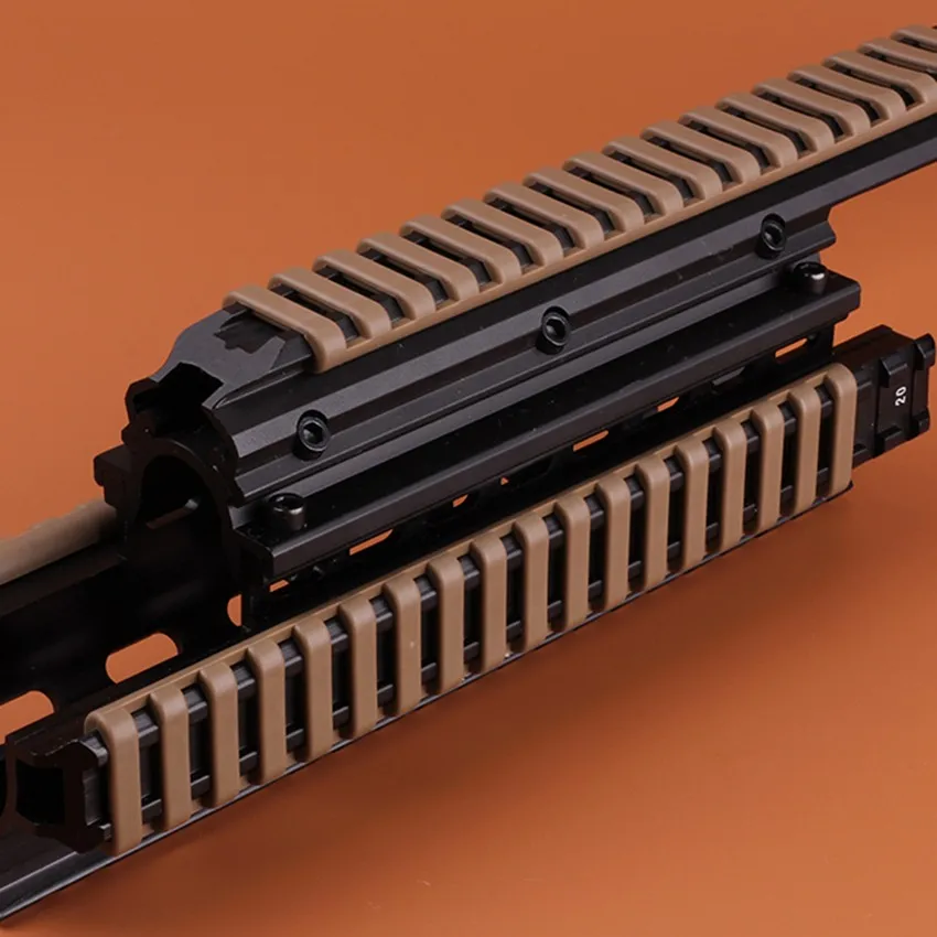 Tactical Gun Accessories 4pcsset 17 Slot Heat Resistant Rifle Handguard Weaver Picatinny Ladder Rail Rubber Cover BlackTan 4
