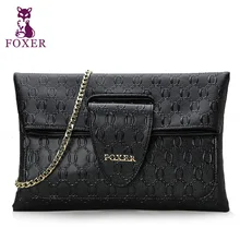 Foxer Brand Black Cow Genuine Leather Handbag Tote Bag Bolsas Women Portable +Evening Bag+ Messenger Bags Designer Handbags