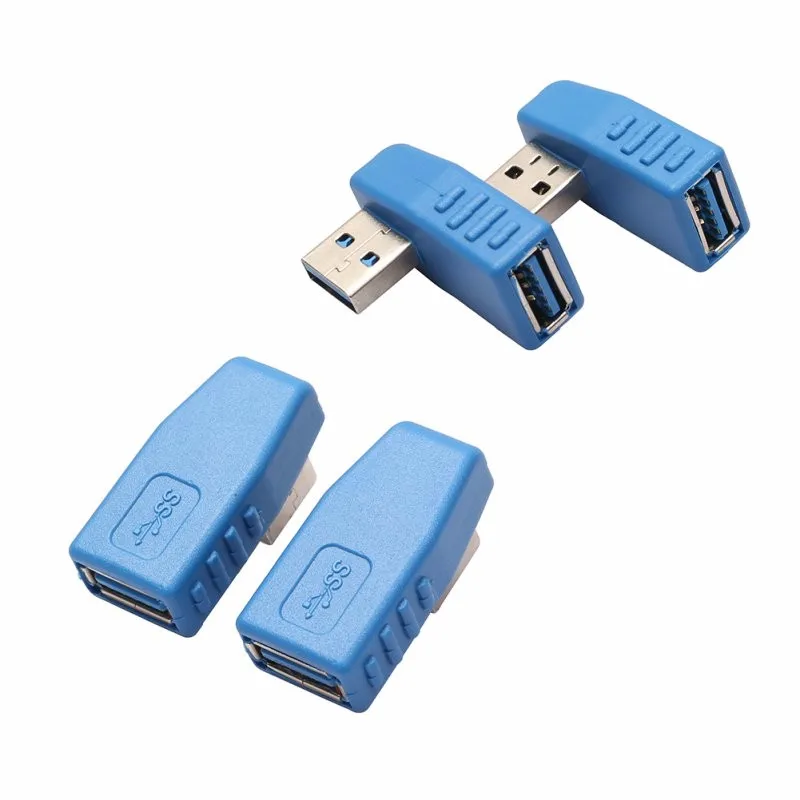 2 шт. USB 3,0 мужчин и женщин правый+ левый угол 90 градусов разъем адаптера Горячий