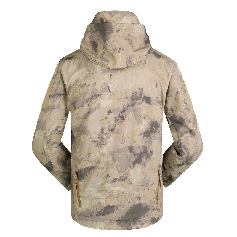 Revestimento de Escudo Macio dos Homens Cabolsa de Camuflagem com Capuz Térmicas à Prova de Vento Quente à Prova ao ar Livre Militar Tático Blusão Esportes Água d' 16 camuflagem com capuz esportes térmicas à prova