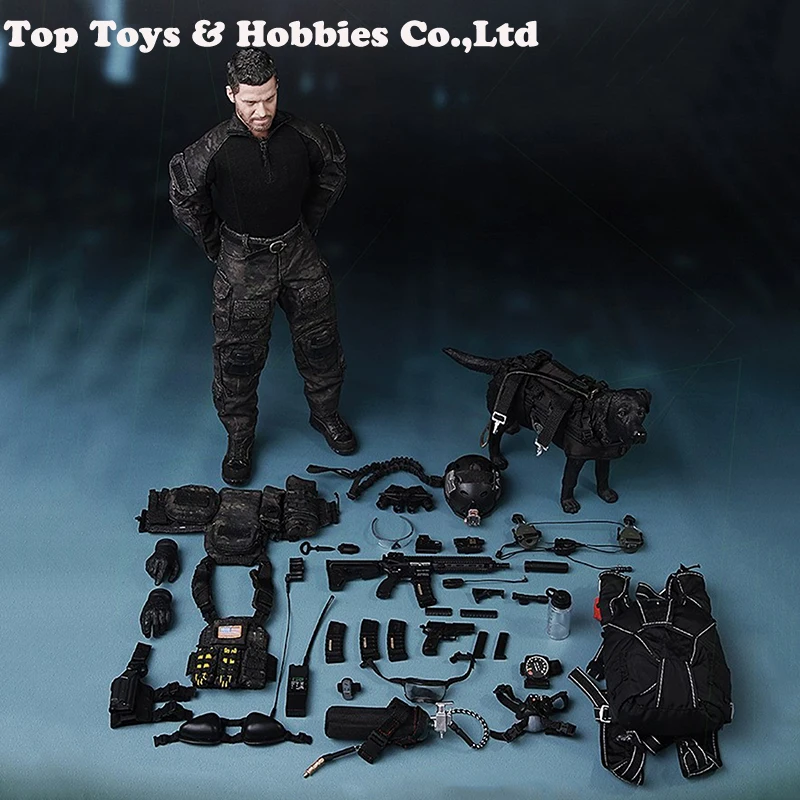 

With dogM013 1/6 Scale Full Set 12'' NAVY Special Forces US Navy SEAL Team B HALO Action Figure full set doll For Collection