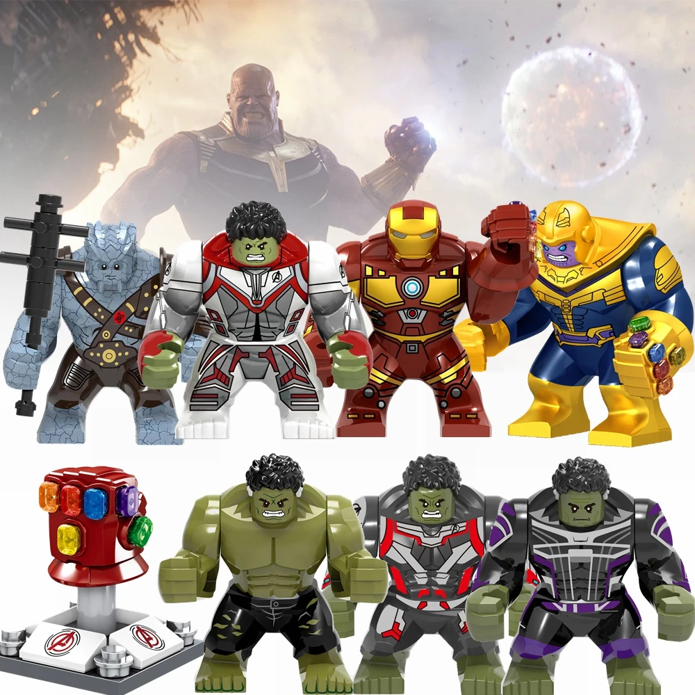 

Avengers 4 3 2 1 Endgame Infinity War Legoing Thanos Gloves Captain America Marvel Hulk Thor Spider Man Iron Super Heroes Figure