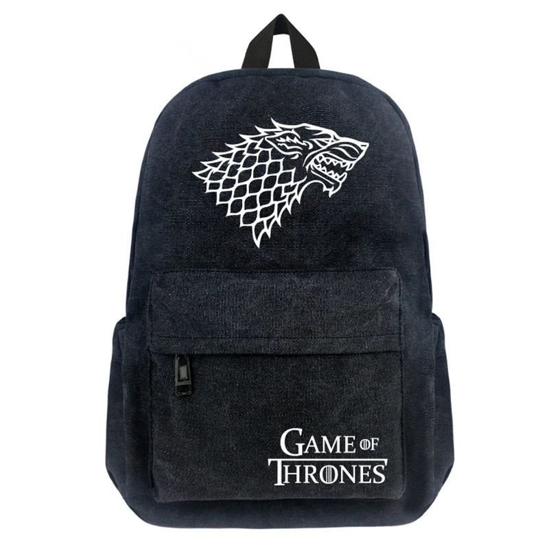 

FVIP Game of Thrones Stark Backpack Men Women Canvas Backpacks Teenagers Boys Girls School Bags