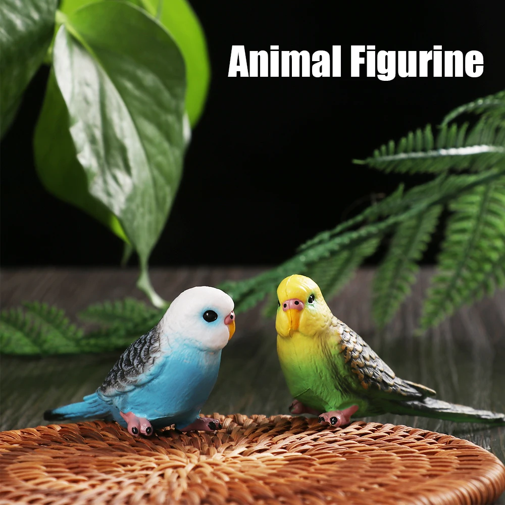 

2PCs Cute Parrot Bird Fox Pig Beaver Simulation Figurine Animal Model Home Decor Miniature Fairy Garden Decor Accessories Figure