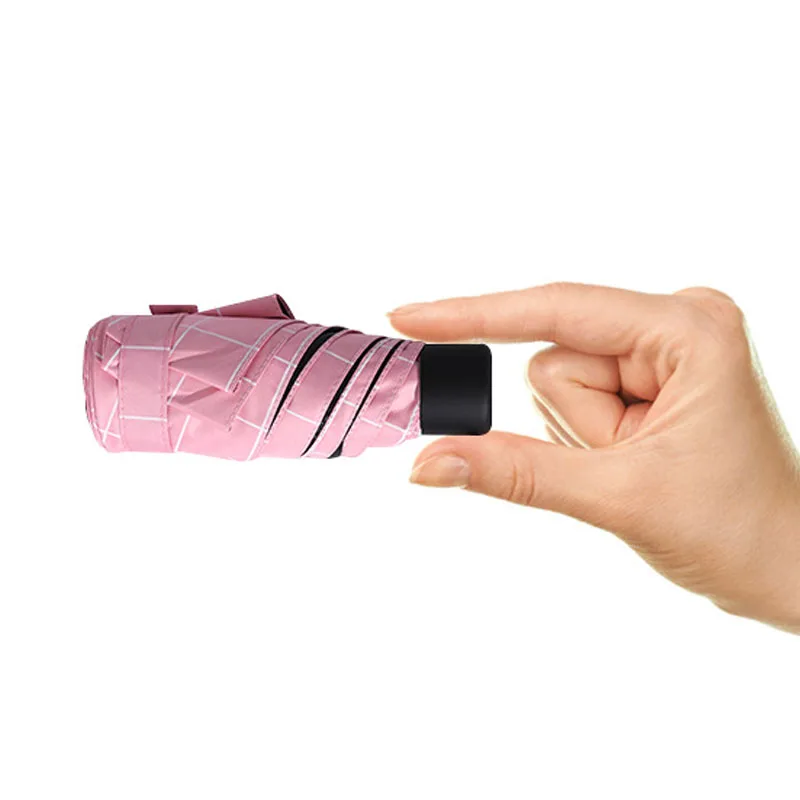 Cena Mini mała parasolka z przezroczystą kieszenią parasol chroniący przed promieniowaniem ultrafioletowym wiatroszczelne pięć parasole składane kompaktowe parasole przeciwdeszczowe dla dzieci