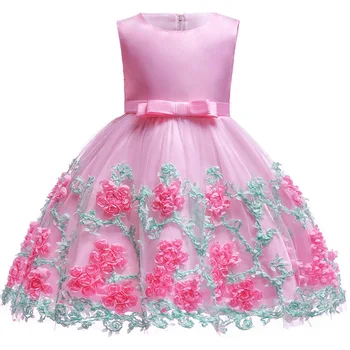 

Kids Summer Dresses For Girls Vintage Baby Girl Dress Christmas Party Wedding Christening Flower Infant Clothing Bebes Costume