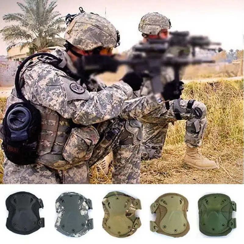 

CS Outdoor Set Adjustable Knee & Elbow Protective Pads Military Army Tactical Protection Combat Elbow Support Knee Pads