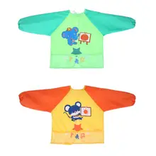 Нагрудники для кормления детей, водонепроницаемый детский Слюнявчик с длинными рукавами и рисунком из мультфильма для малышей, детские слюнявчики, детские принадлежности для еды, детские нагрудники