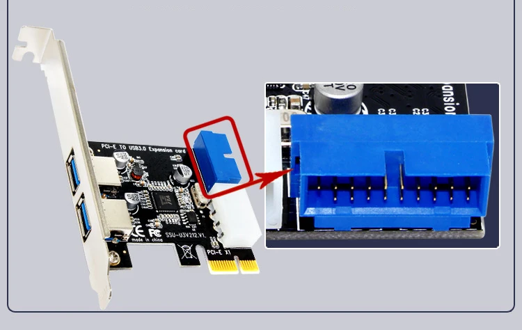 USB 3,0 PCI-E адаптер карты расширения внешний 2 порта USB3.0 концентратор внутренний 19pin Заголовок карта PCI-E 4pin IDE разъем питания