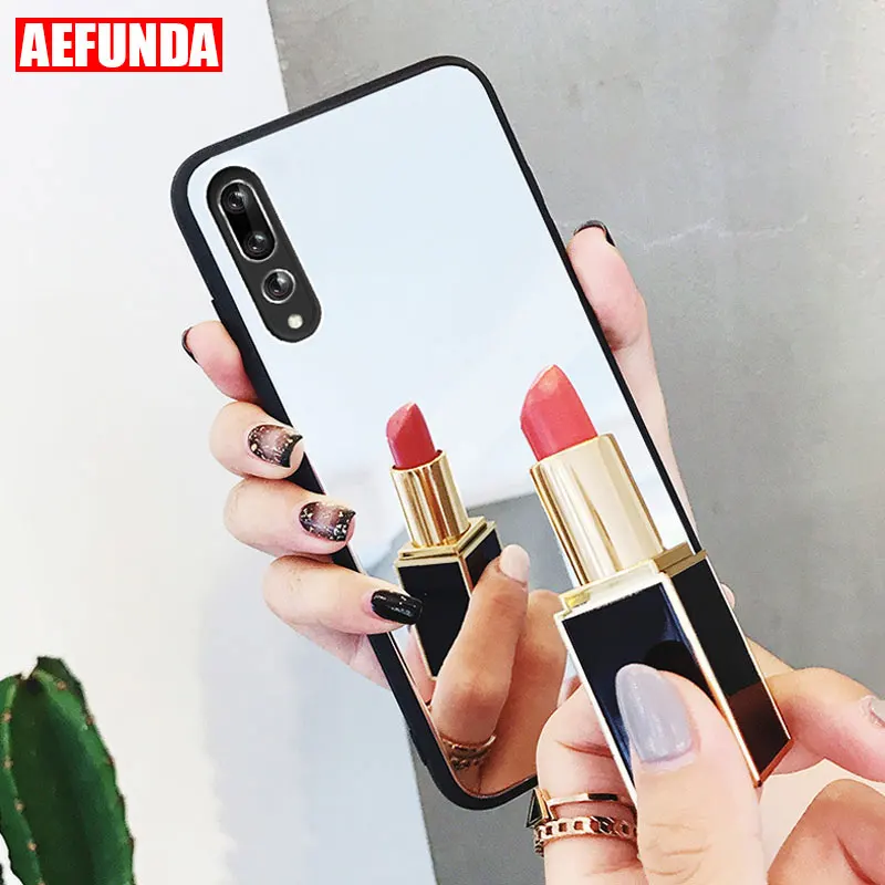 

Luxury Plating Makeup Mirror Phone Case For Huawei P20 Lite P30 Pro Lite Nova 3 3i Mate 20 Pro Cases Reflective PVC TPU Cover
