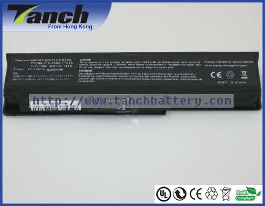 

Laptop batteries for DELL Vostro 1400 WW116 FT080 312-0584 312-0585 312-0543 MN151 FT095 312-0580 11.1V 6 cell