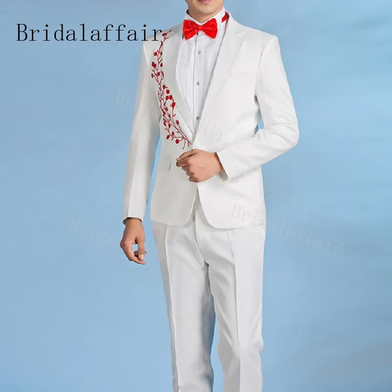 Bridalaffair уникальные мужские костюмы с рисунком дракона кальмаров черный приталенный мужской модный свадебный смокинг жениха костюм(куртка+ брюки - Цвет: same as image 23
