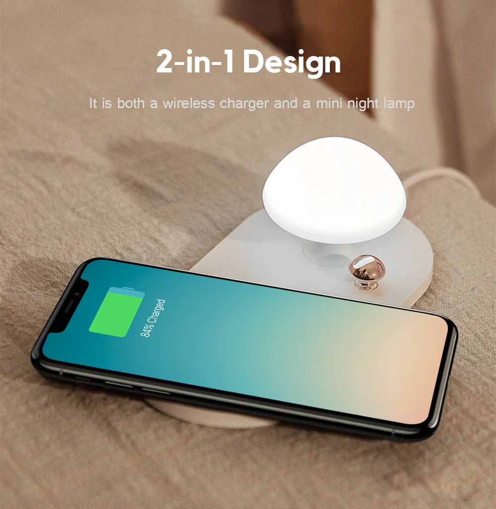 baseus mushroom lamp desktop wireless charger