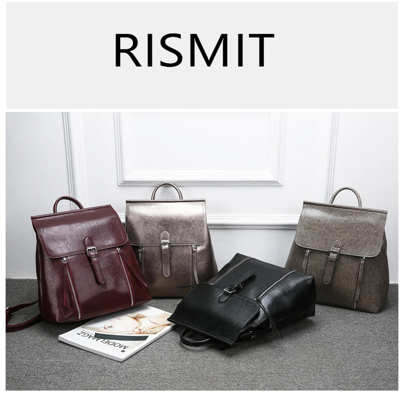 2019 распродажа Mochilas Rismit женская модная сумка кожаный рюкзак высокое качество