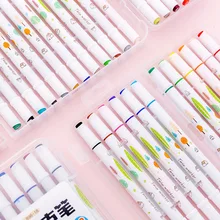 Маркер для белой доски 12/18/36 Цвета алкогольных жирной рисования акварельные маркеры двойной наконечник кисть школьные принадлежности