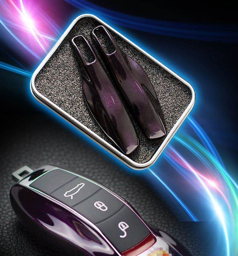 Фиолетовый брелок, чехол для дистанционного ключа, модифицированный чехол для ключей, замена для Porsche Cayenne Macan 911 Carrera Boxster Cayman Panamera