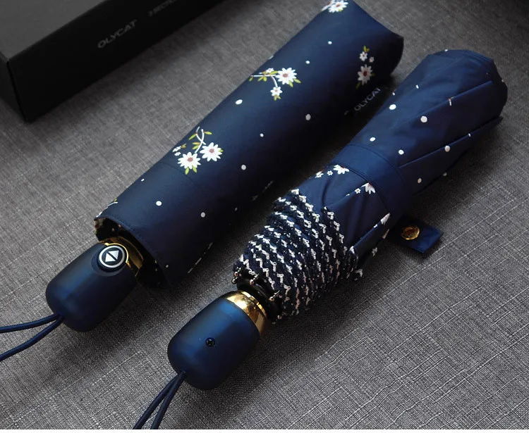 Для женщин Зонты автоматические солнцезащитный крем Anti UV цветы бренд зонтик дождь Для женщин Olycat зонтик женский складной зонтик Ветрозащитный