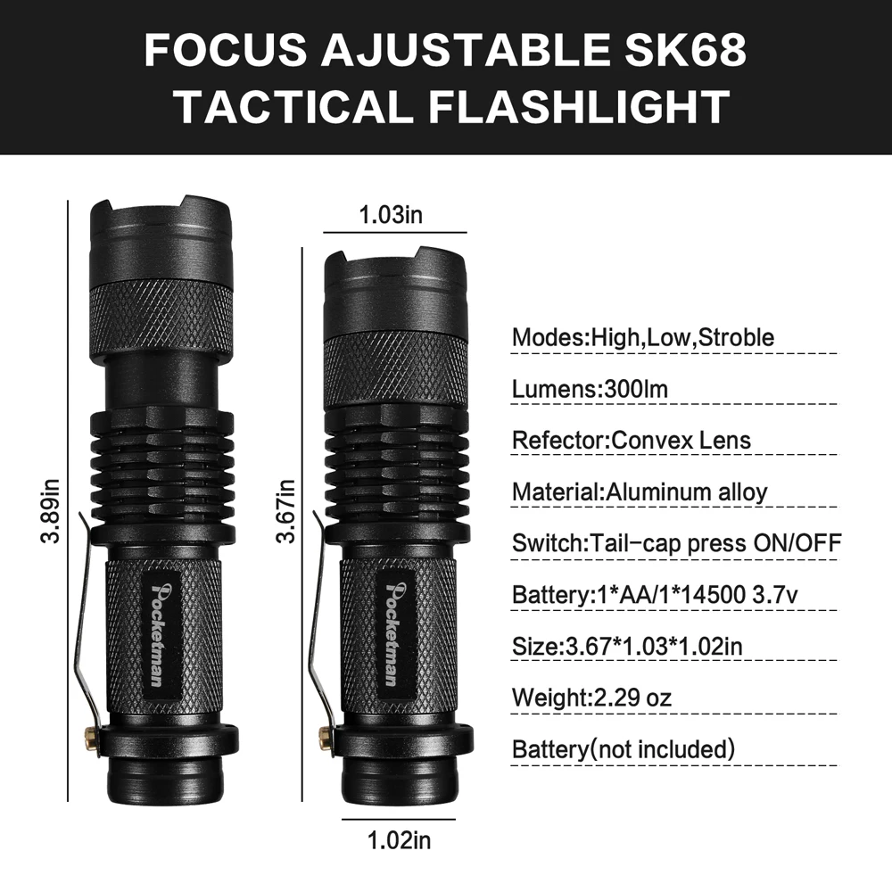 Promotion Set! Tactical LED Flashlight XML-T6 Tactical Flashlight + Q5 Mini Torch Lanterna Zoomable Waterproof Flashlight Bike