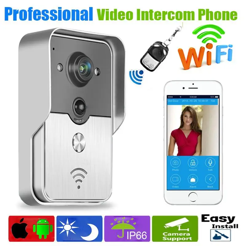 WiFi Mobile phone Doorbell Camera Wireless Smart Video Intercom System IP Door Phones Door Bell