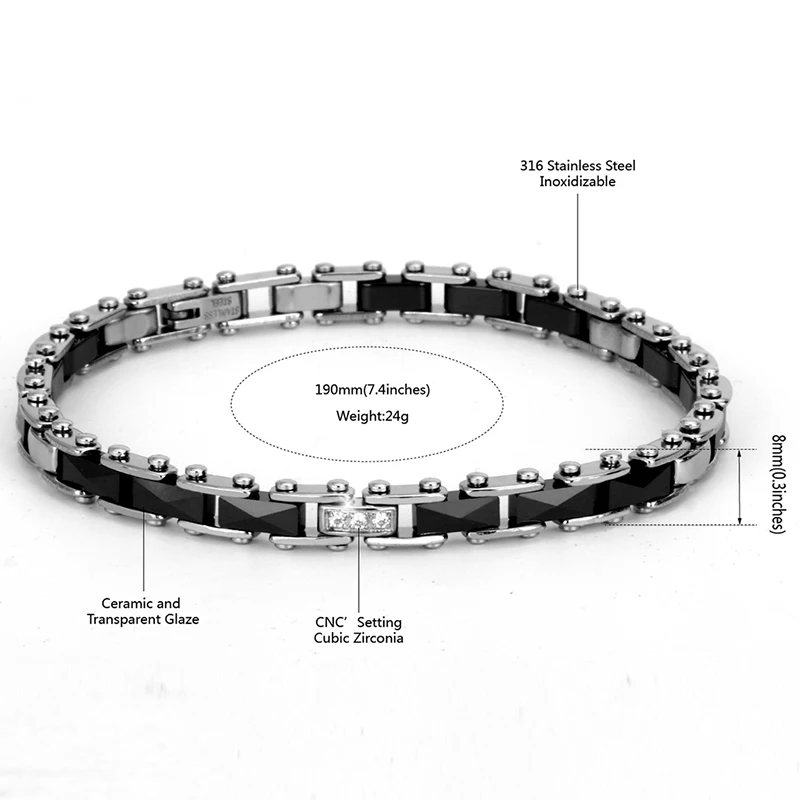 Романтичный дизайн, изысканный керамический браслет, CZ Кристалл, браслет из нержавеющей стали, свадебный браслет для девушек, аксессуар для банкета