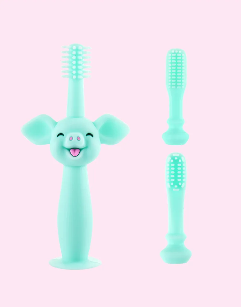 1PC Kids Soft silicone baby toothbrush Baby Children Dental Oral Care Tooth Brush Tool Baby kid Animals tooth brus (11)