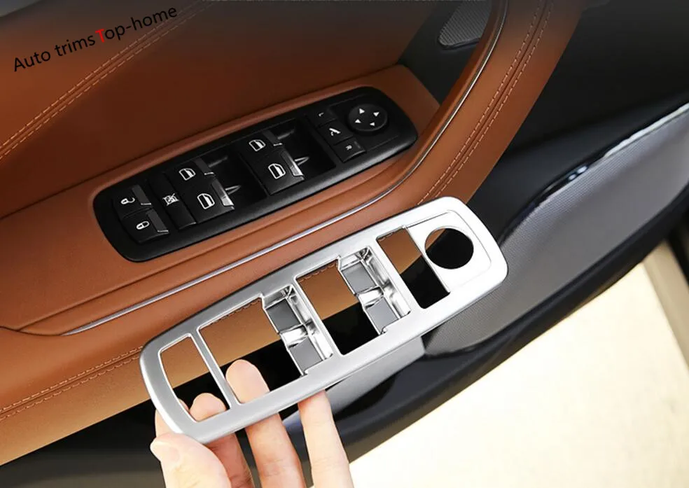 

Yimaautotrims Inner Armrest Window Lift Button Panel Cover Trim For Maserati Levante 2016 - 2019 Matte Carbon Fiber ABS Interior