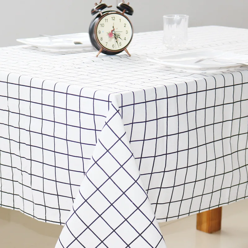 High quality plaid print table cloth linen fabric decorative tablecloth dining Table Cover For Kitc