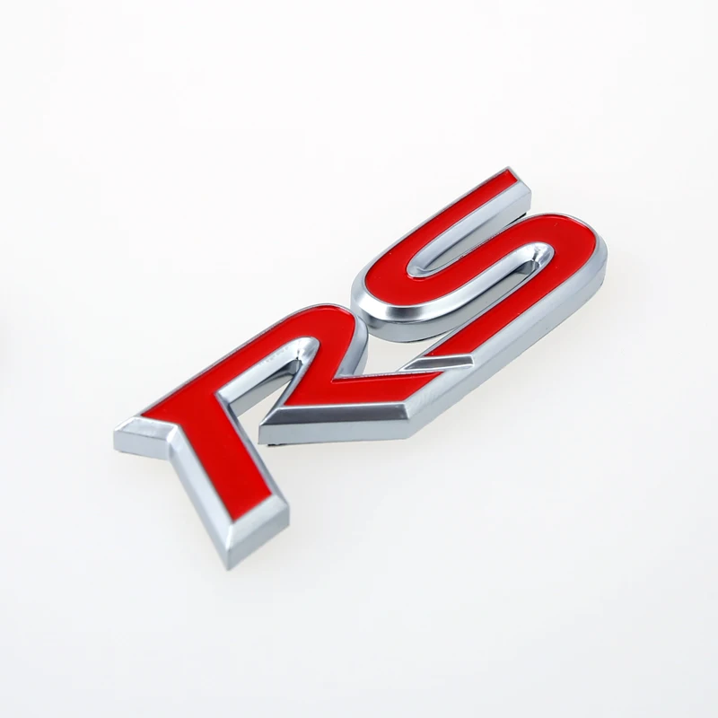 10 pieces/lot 80*24mm ETIE New Design Car Stickers Red RS 3D ABS Badge