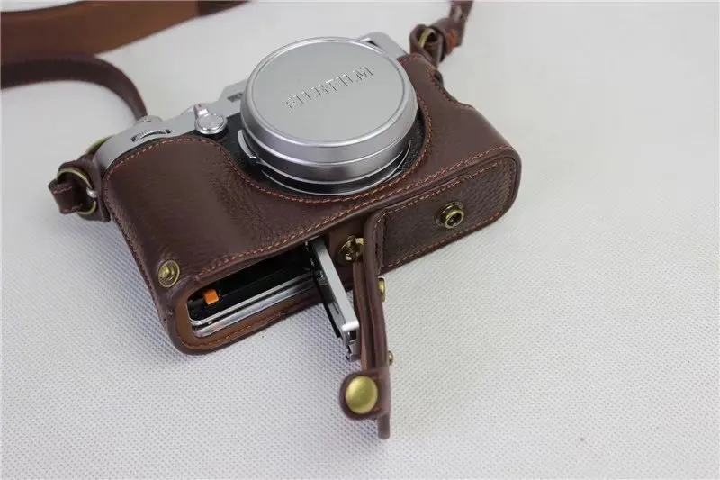 Bolsa para Fuji X100f com Abertura de Fundo da Bateria Real Leather Câmera Genuine Novidades Case Capa Bolsa Fujifilm - Image 5