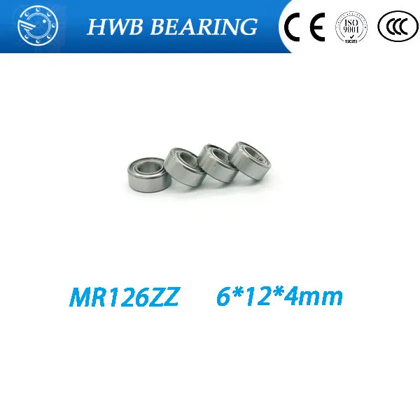 

4PCS 6X12X4 Metal Shields Bearings ABEC-3 MR126 ZZ