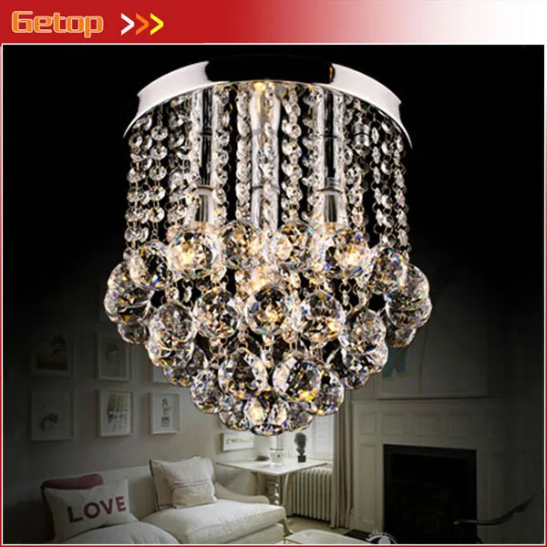 

Best Price Crystal Chandelier Lighting Fixture Crystal Lustre Lamp for Aisle Stair Hallway Corridor Porch Light D28cm*H25cm