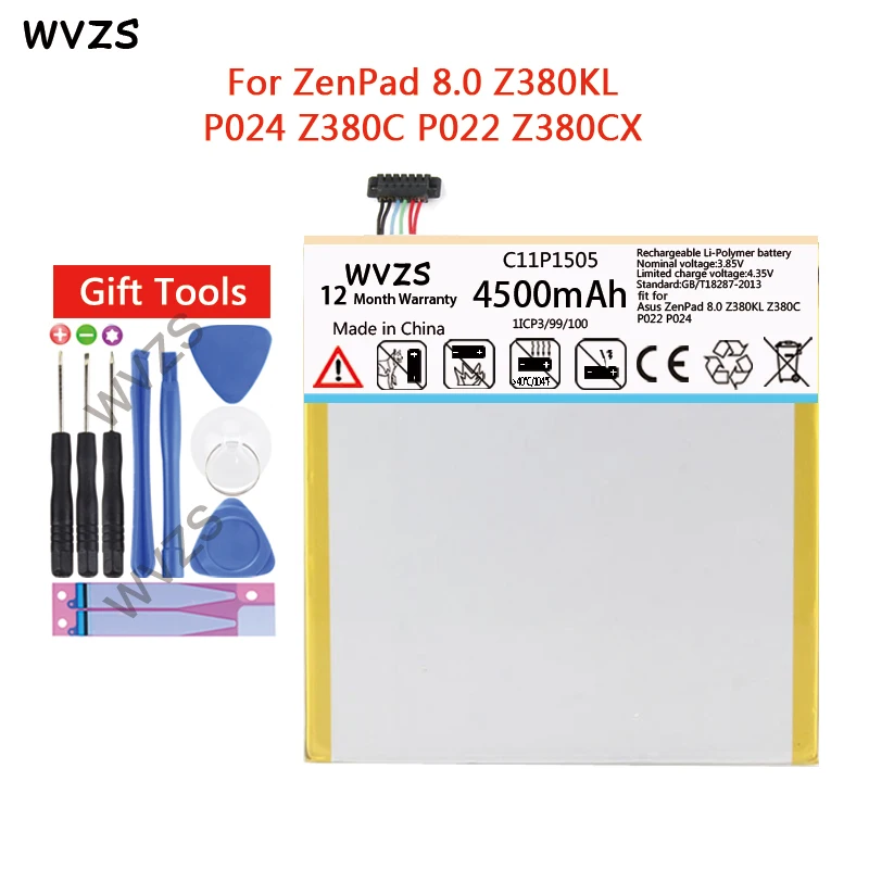 Wvzs 4500 mAh Li-Polymer Батарея C11P1505 для Asus ZenPad 8 0 Z380KL P024 Z380C P022 Z380CX Замена батарей |