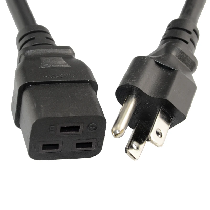 UK/AU/US 1.8m IEC C19 to 3 Prong Plug AC Power Cable Lead Cord Adapter