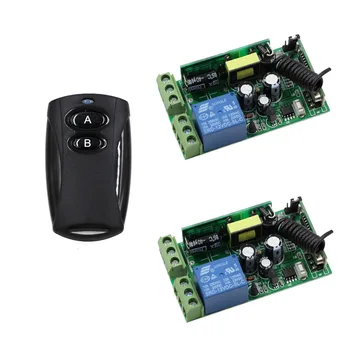 

New AC85V 110V 120V 220V 250V 1CH Wireless Remote Control Switch 2Keys Transmitter with Receiver for Appliances Gate Garage Door